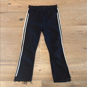 Black Jeans with White Stripes mother jeans